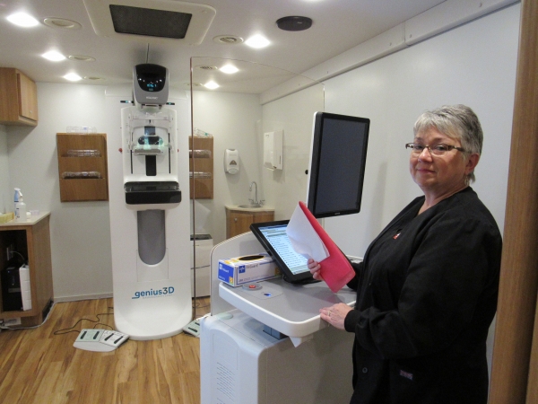 Inside the mobile mammography unit 