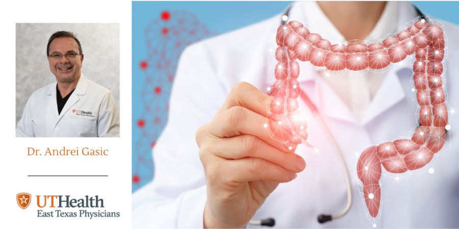 doctor drawing a intestine graphic