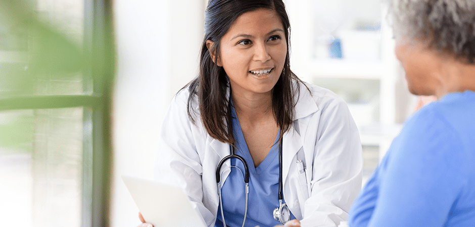 female doctor to female patient